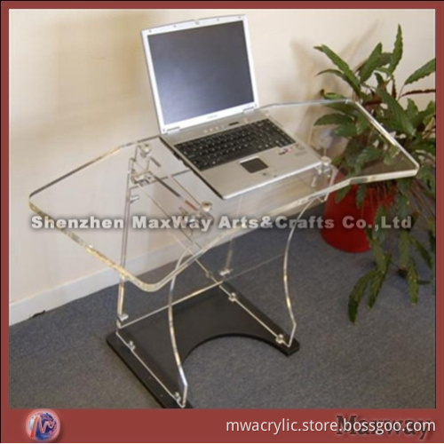 Clear prefab/knockdown acrylic furniture computer stand/table